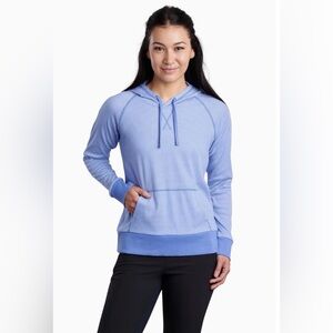 Kuhl Women's Size Small Stria Blue Striped Pullover Hoodie Hiking Outdoors